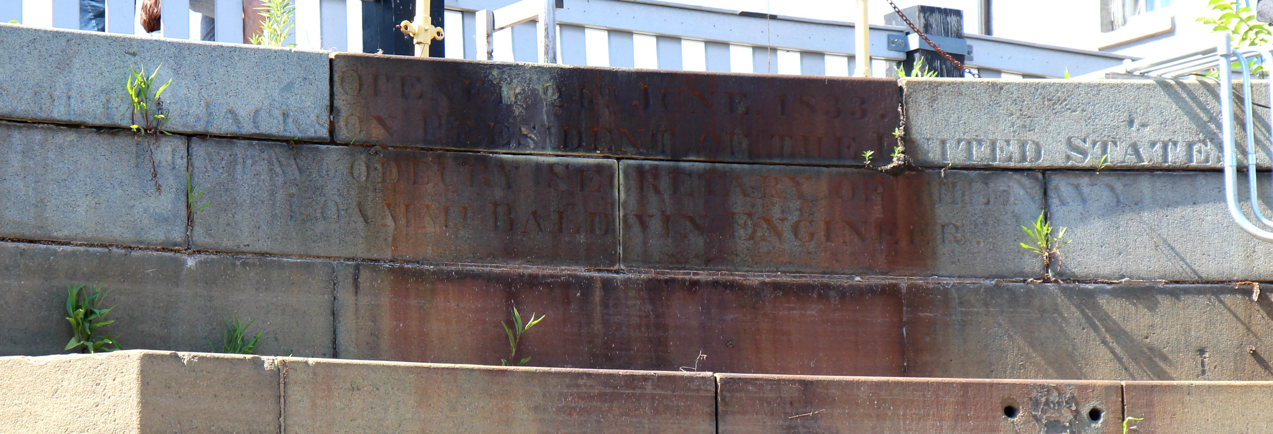 Inscription at the head of Dry Dock 1. [Courtesy USS Constitution Museum]