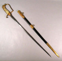 Isaac Hull's dress sword and scabbard. USS Constitution Museum Collection.