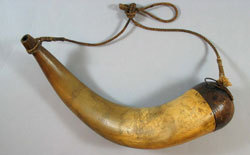 Powder horn belonging to Gunner John Lord, 1817-1829. USS Constitution Museum Collection.