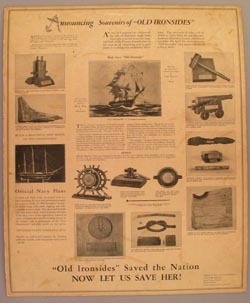 Announcing Souvenirs of "Old Ironsides," 1927. USS Constitution Museum Collection.