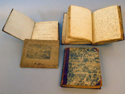Lecture notebooks belonging to Surgeon Amos Evan. USS Constitution Museum Collection.