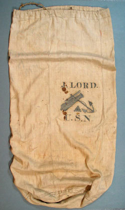 Clothing bag belonging to John Lord, USN. USS Constitution Museum Collection.