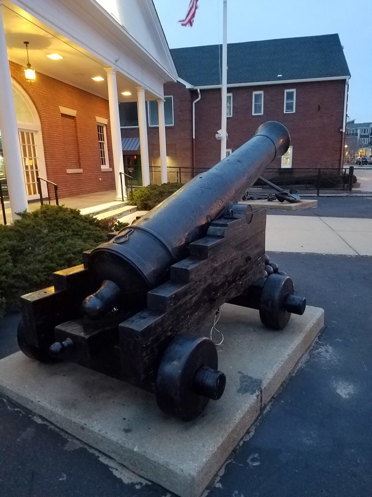Photo courtesy of Peter McPherson, who works for Navl History & Heritage Command Detachment Boston. He read our blog post, which prompted him to look at this gun on display in Scituate and verify the correct location of this gun!
