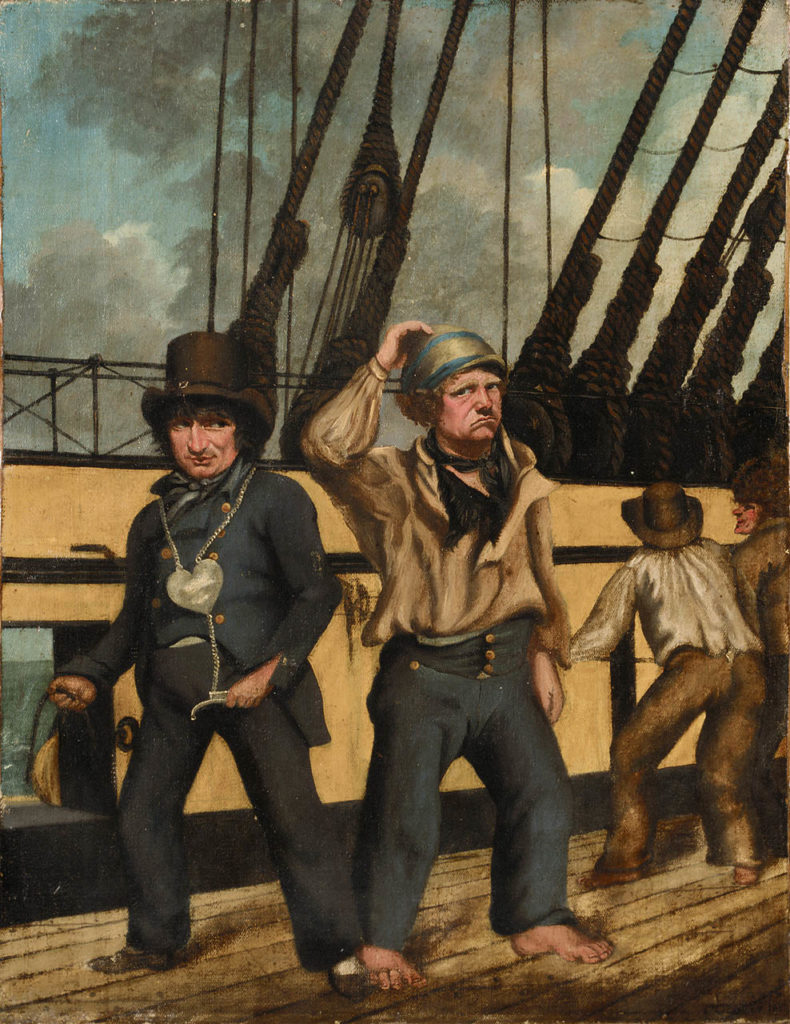 A boatswain and an unwilling sailor 