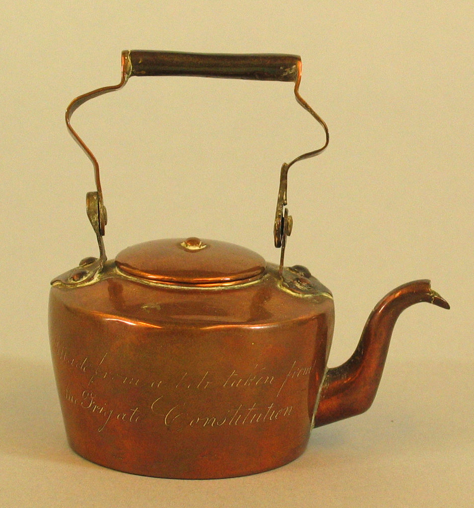 A copper pot made of USS Constitutio copper, 1833. [USS Constitution Museum Collection.]