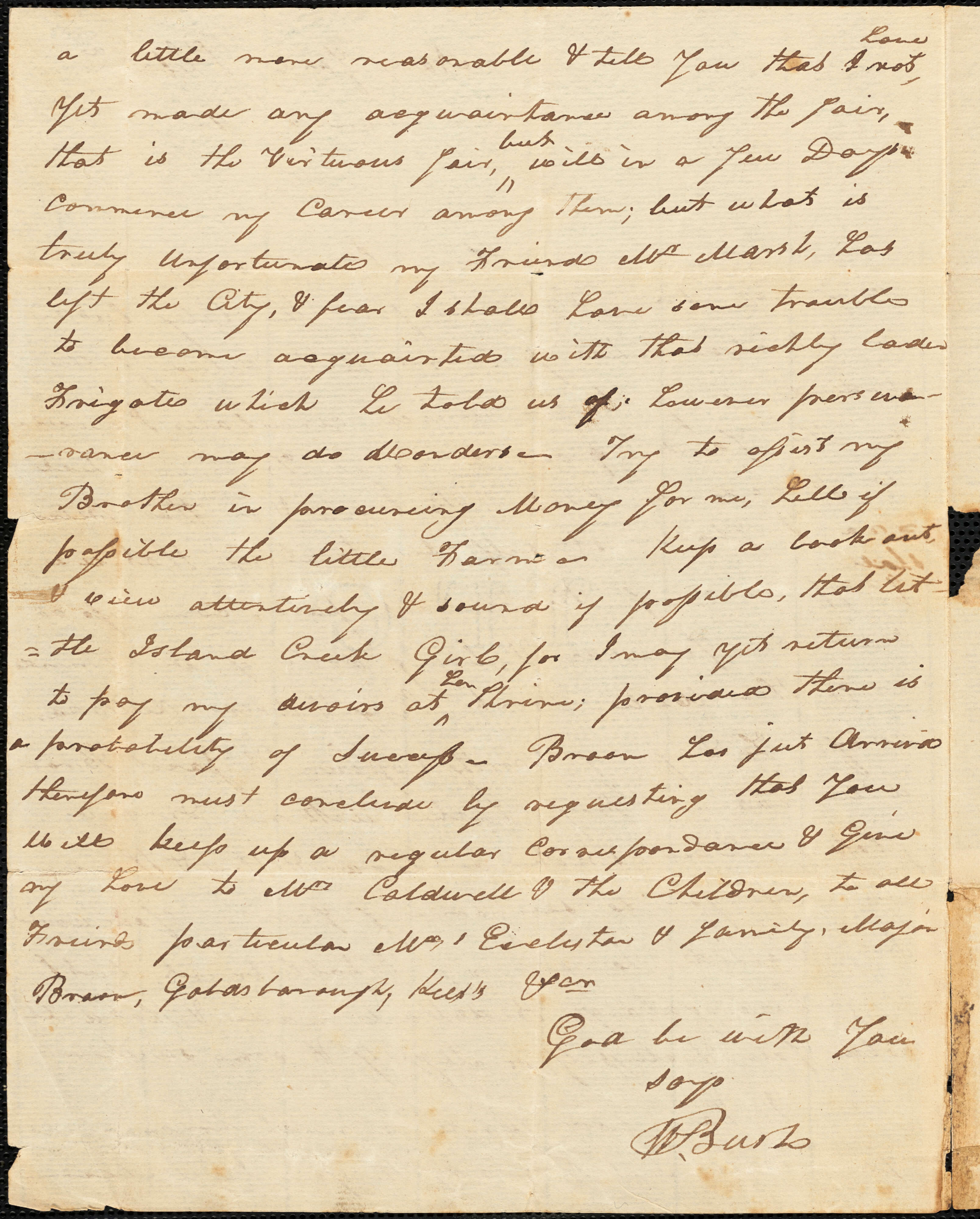 Letter from William Sharp Bush to Jabez Caldwell, March 5, 1811 - USS ...