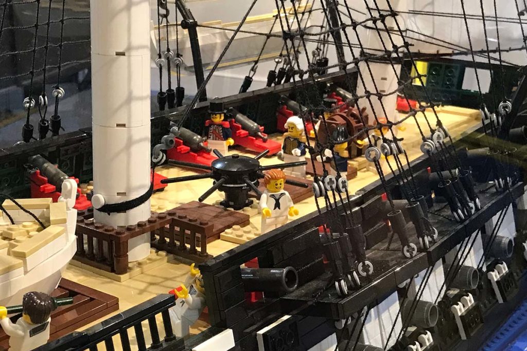 LEGO USS Constitution model top deck detail