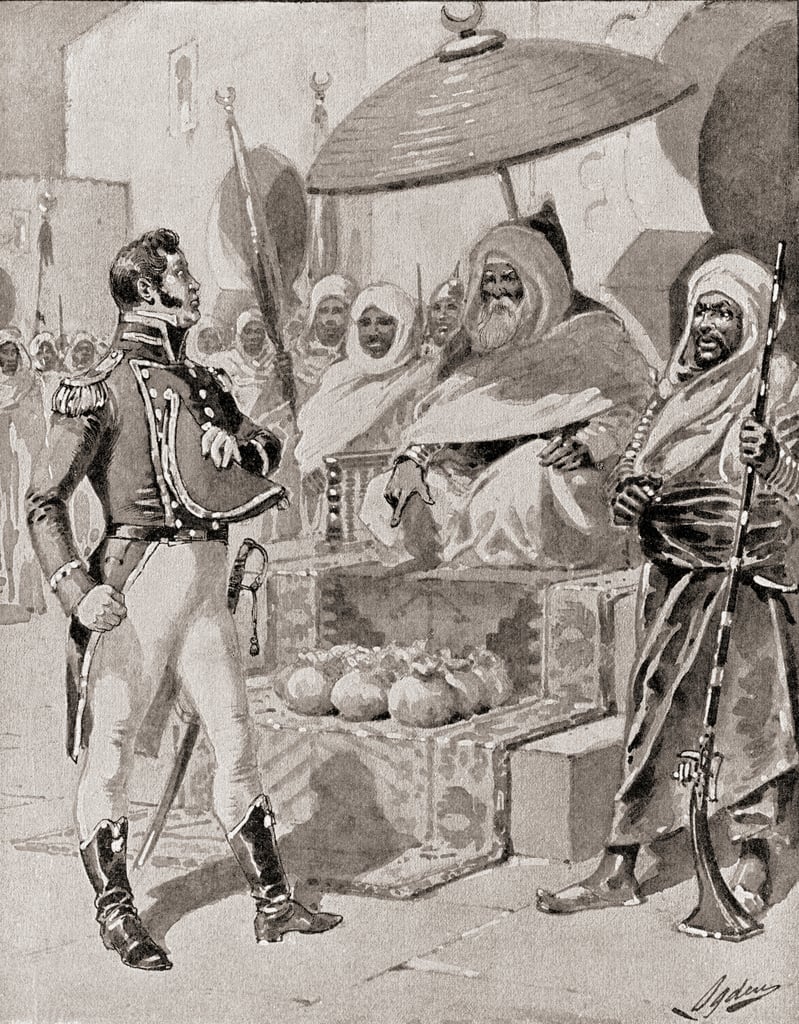 Captain William Bainbridge paying tribute to the Day of Algiers, 1800