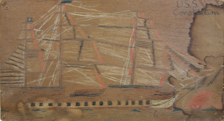 Ty Martin’s childhood drawing of USS Constitution coincided with his desire to join the Navy. Ty Martin’s childhood drawing of USS Constitution coincided with his desire to join the Navy.